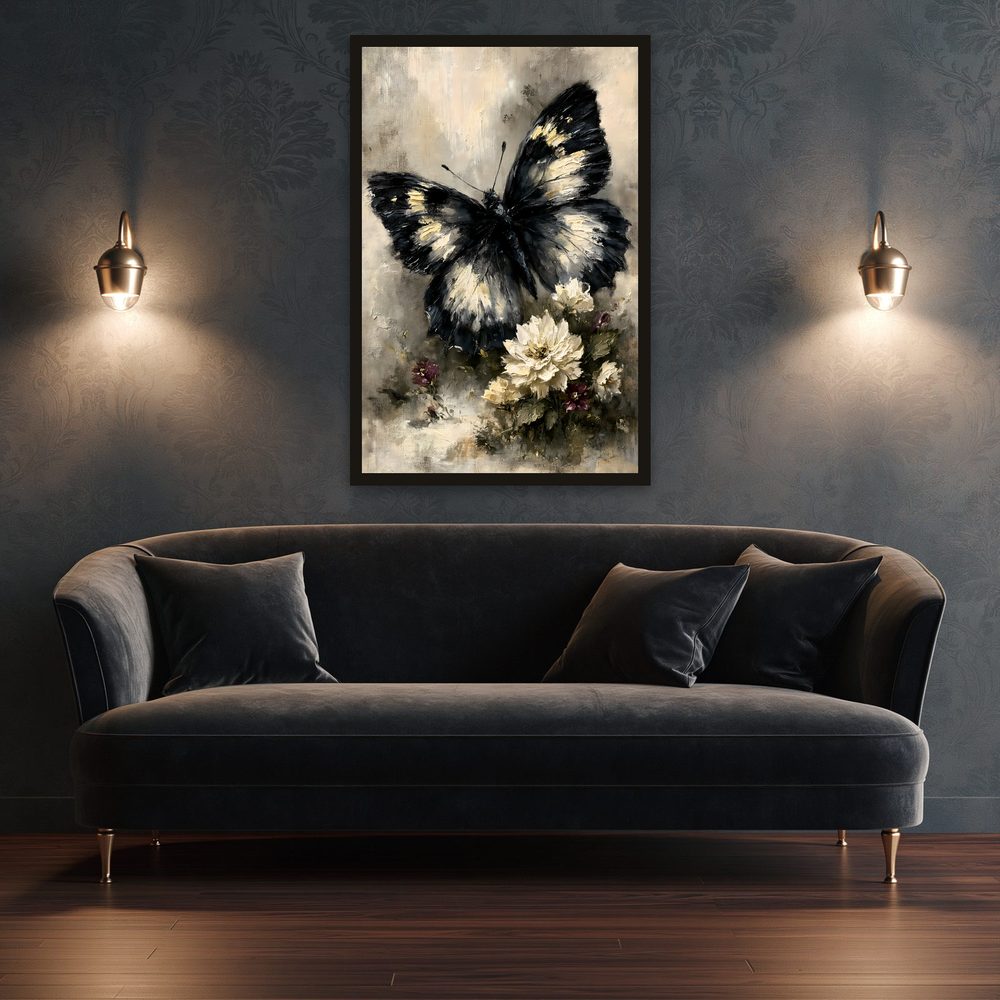 Black Butterfly impasto oil painting wall art by Brunelvi — Ansicht 3