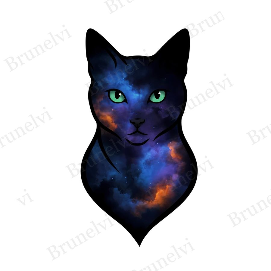 Black Cat Nebula Art — bold clipart clipart by Brunelvi