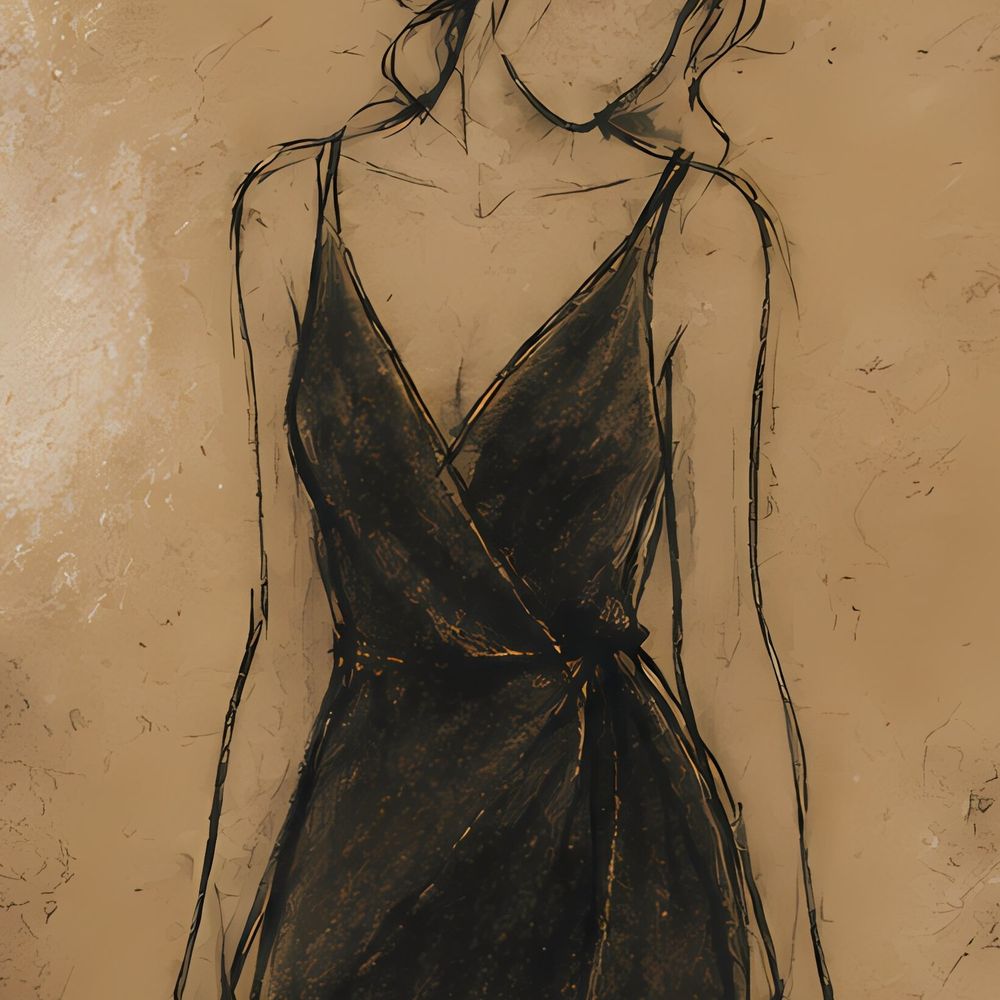 Black Gown Sketch — animals wall art print by Brunelvi — view 2