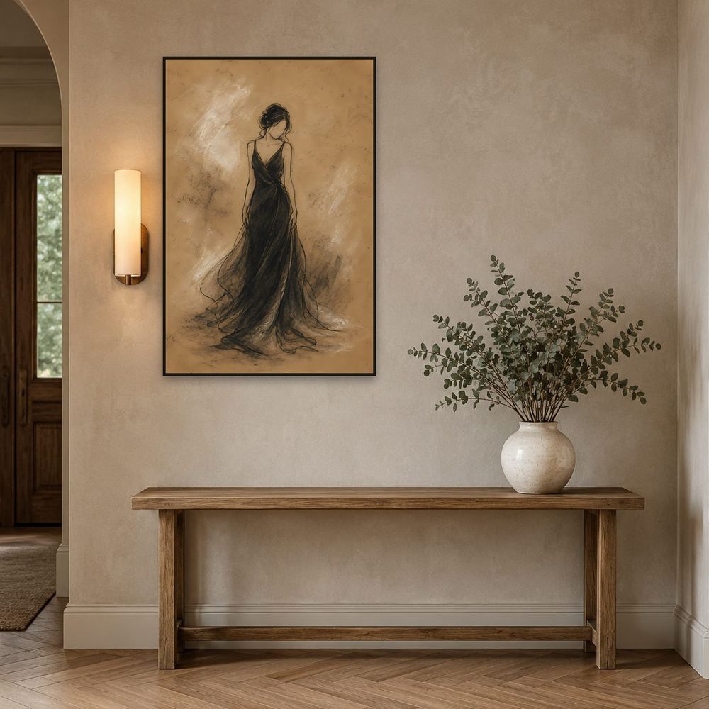 Black Gown Sketch — animals wall art print by Brunelvi — view 3
