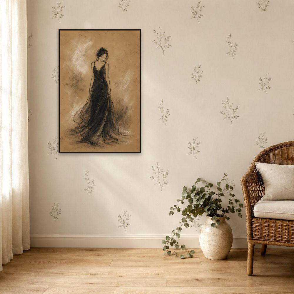 Black Gown Sketch — animals wall art print by Brunelvi — view 5