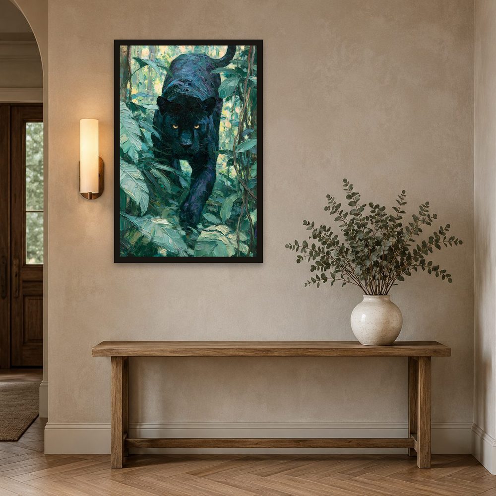 Black Panther impasto oil painting wall art by Brunelvi — Ansicht 2