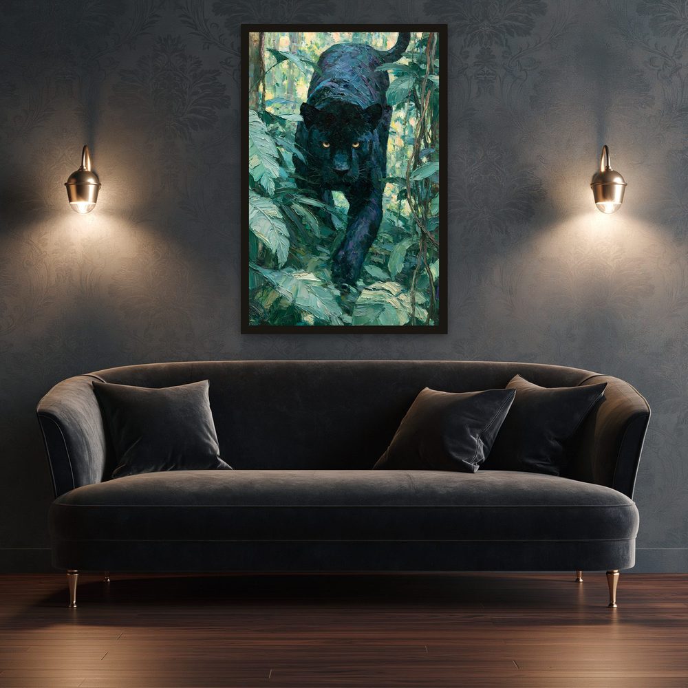 Black Panther impasto oil painting wall art by Brunelvi — Ansicht 3