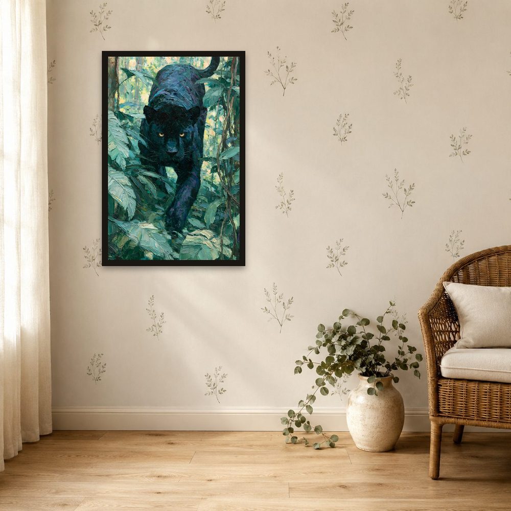 Black Panther impasto oil painting wall art by Brunelvi — Ansicht 4