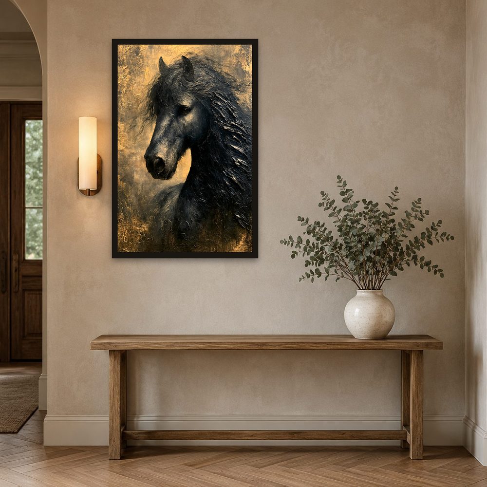 Black Stallion impasto oil painting wall art by Brunelvi — Ansicht 2
