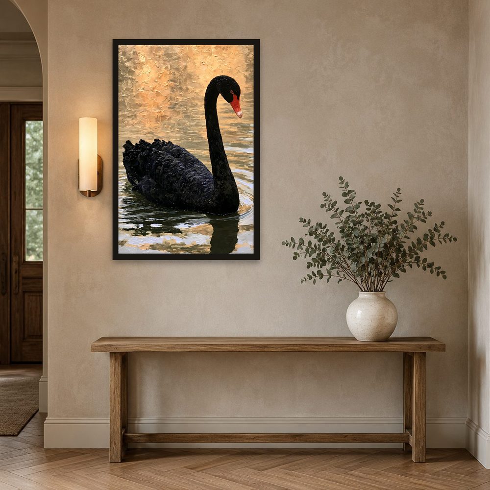 Black Swan II impasto oil painting wall art by Brunelvi — Ansicht 2
