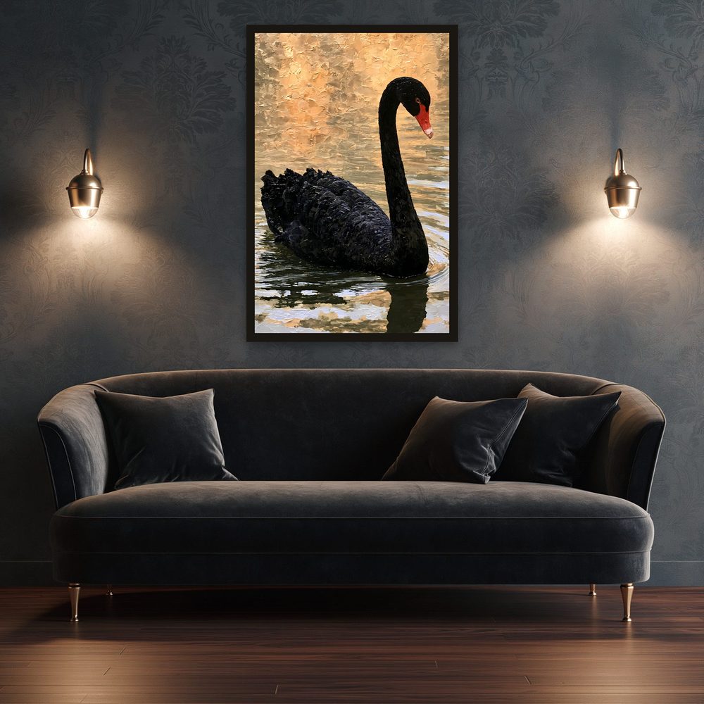 Black Swan II impasto oil painting wall art by Brunelvi — Ansicht 3