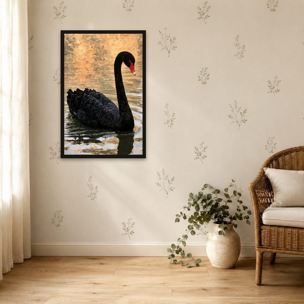 Black Swan II impasto oil painting wall art by Brunelvi — Ansicht 4