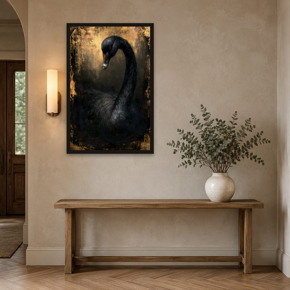 Black Swan impasto oil painting wall art by Brunelvi — Ansicht 2