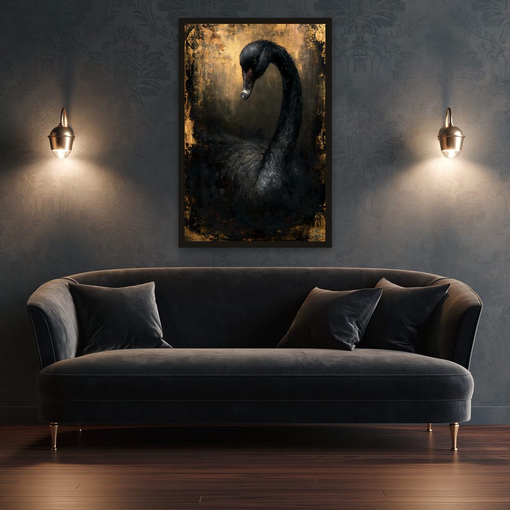 Black Swan impasto oil painting wall art by Brunelvi — Ansicht 3