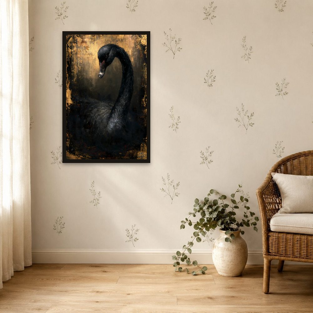 Black Swan impasto oil painting wall art by Brunelvi — Ansicht 4