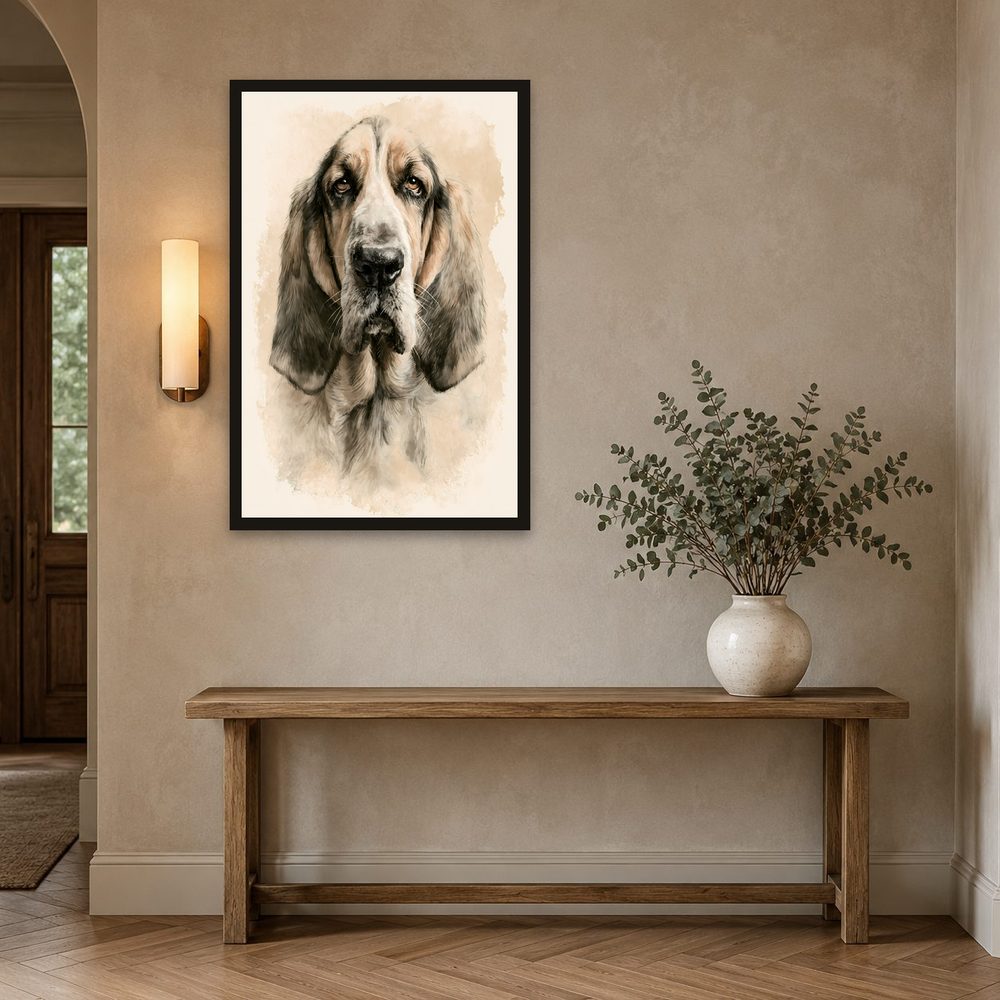 Bloodhound vintage illustration wall art by Brunelvi — Ansicht 2