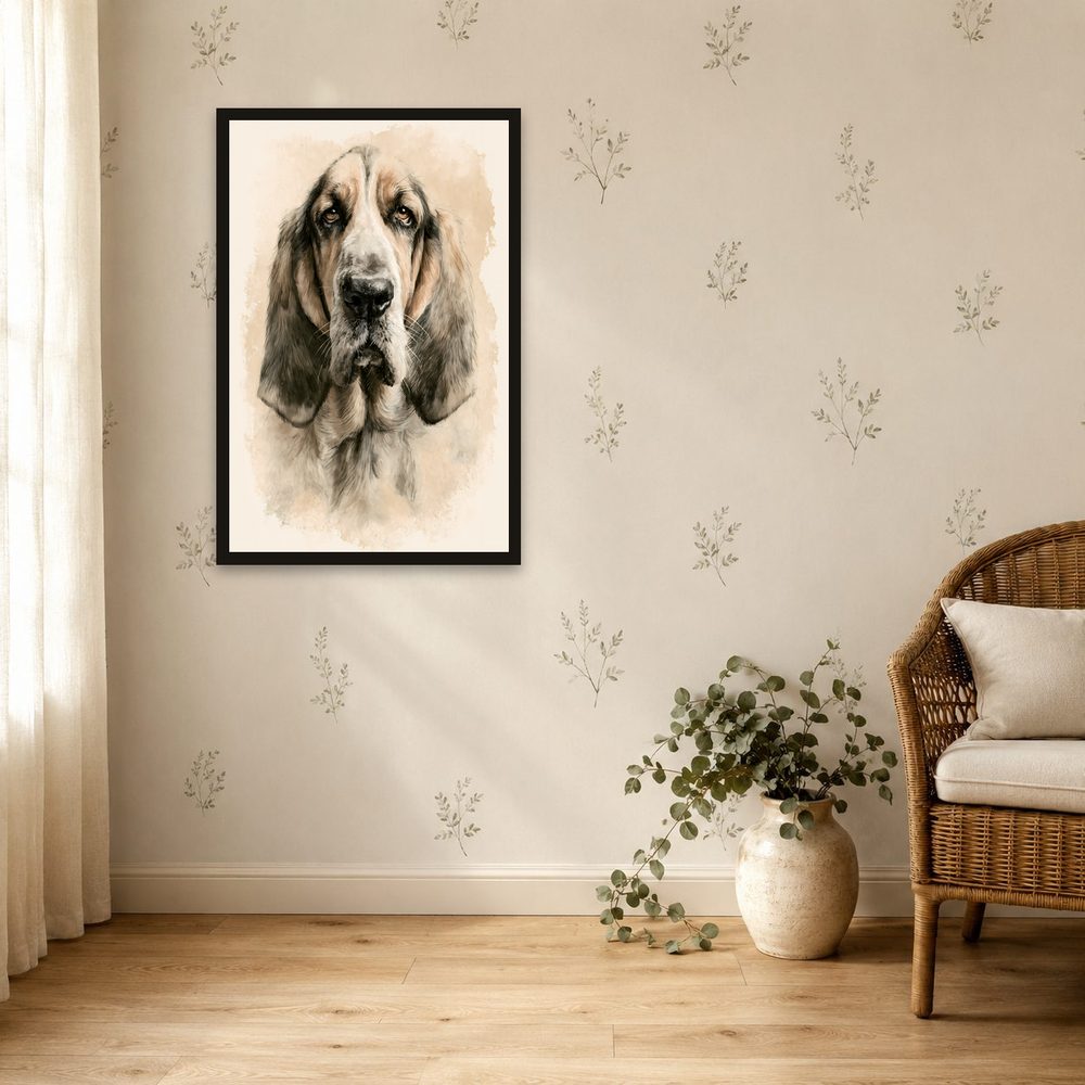 Bloodhound vintage illustration wall art by Brunelvi — Ansicht 4
