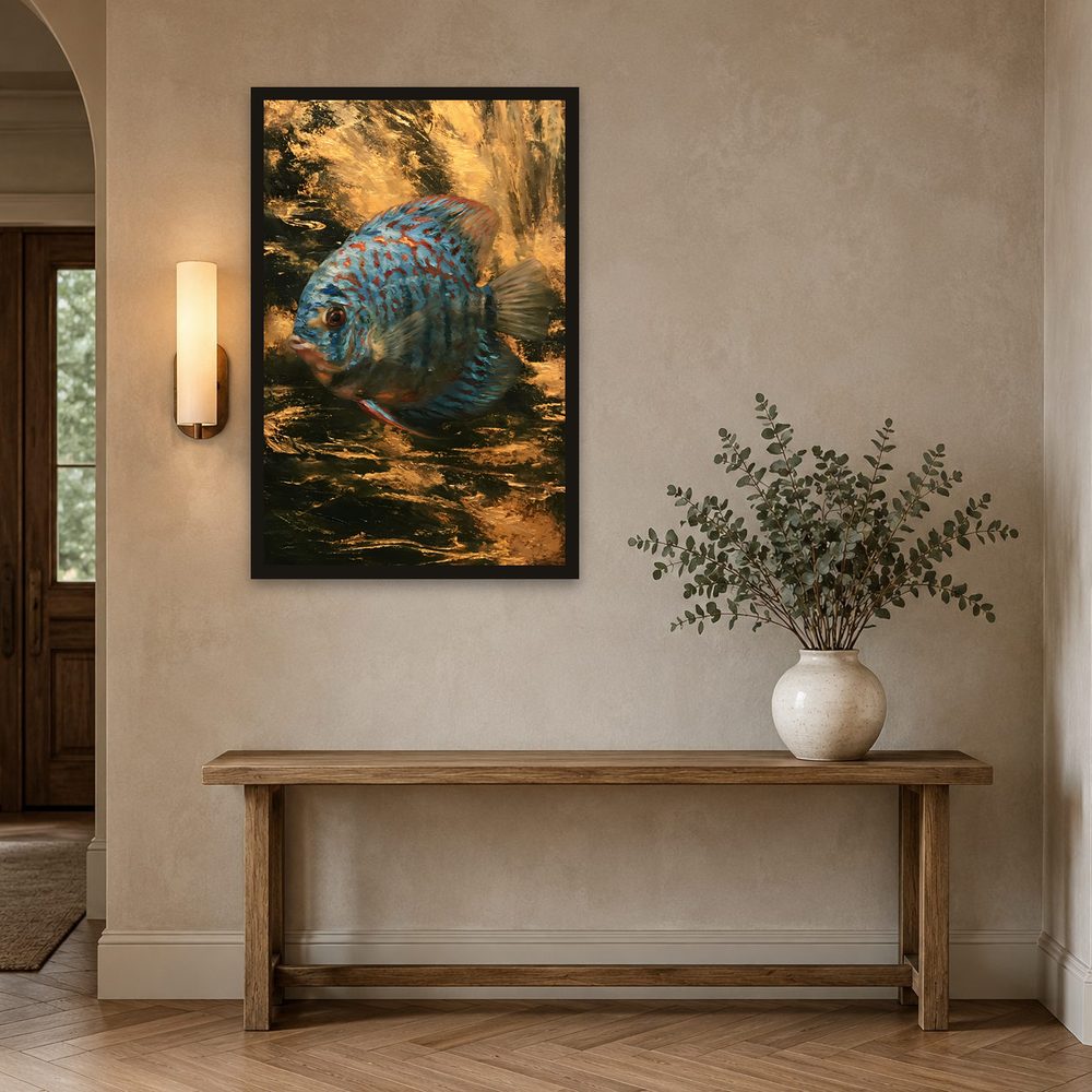 Blue Discus impasto oil painting wall art by Brunelvi — Ansicht 2