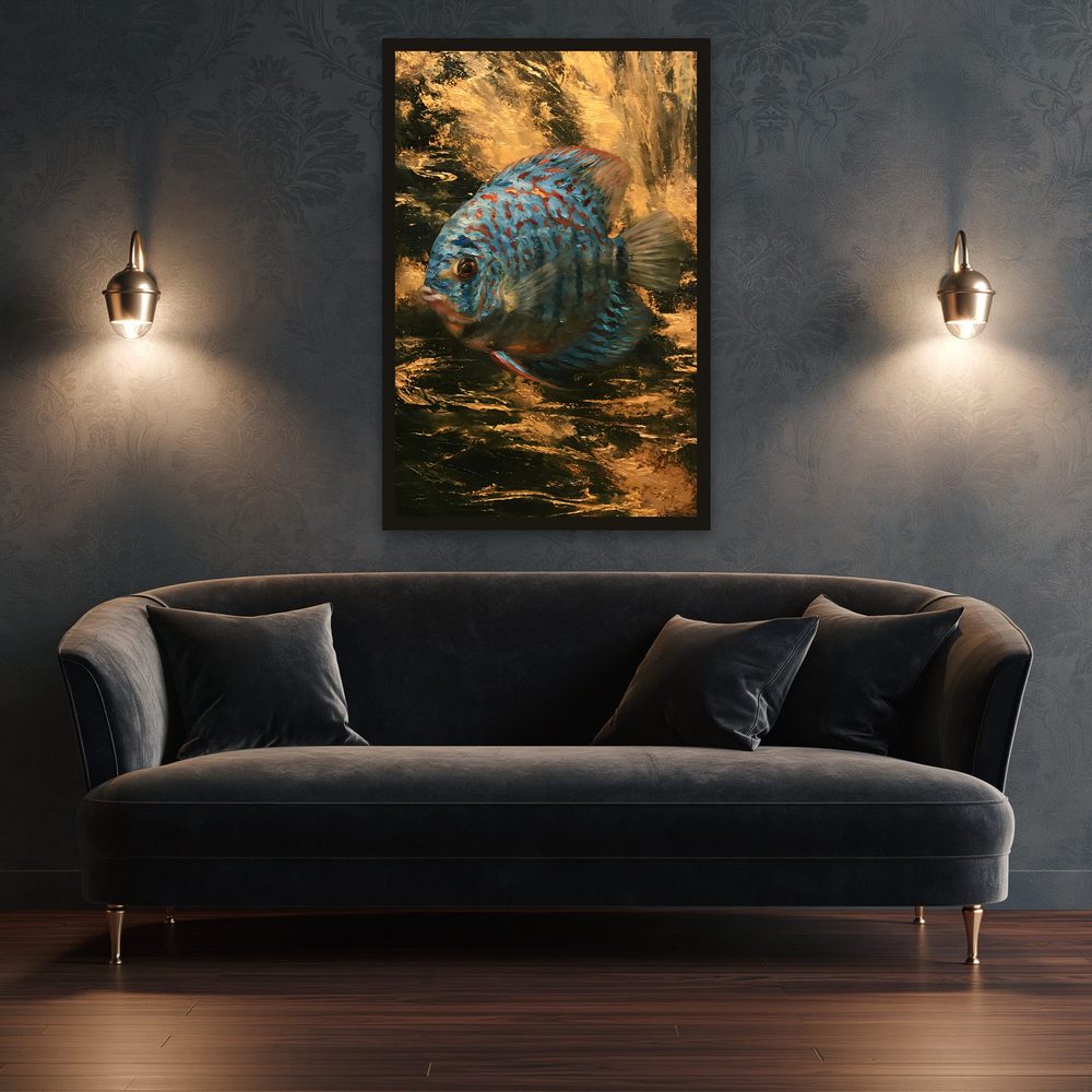 Blue Discus impasto oil painting wall art by Brunelvi — Ansicht 3