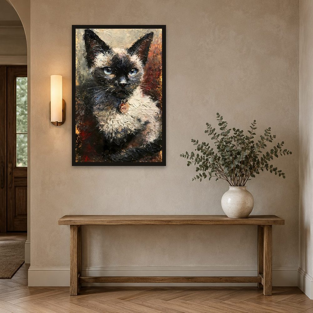 Blue-Eyed Cat impasto oil painting wall art by Brunelvi — Ansicht 2