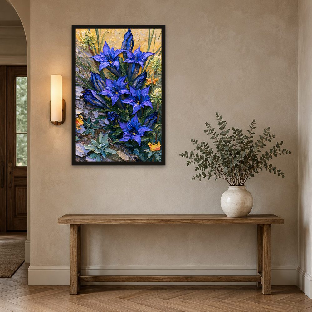 Blue Gentian impasto oil painting wall art by Brunelvi — Ansicht 2