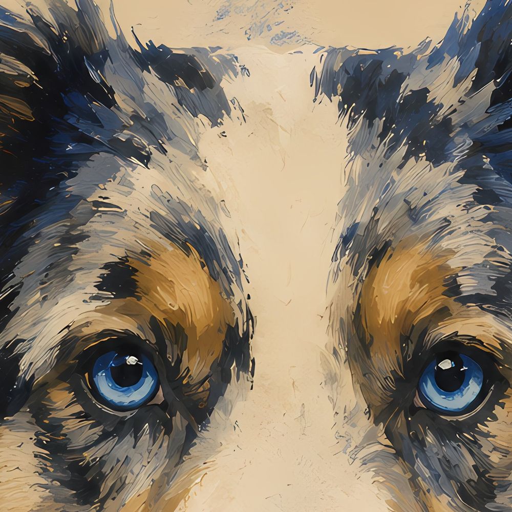 Blue Merle Shepherd — animals wall art print by Brunelvi — view 2