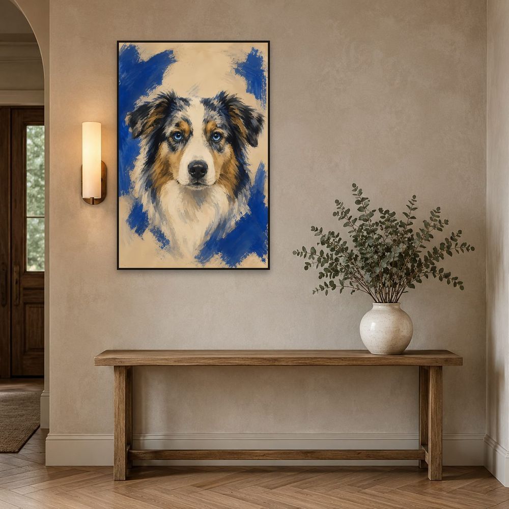 Blue Merle Shepherd — animals wall art print by Brunelvi — view 3