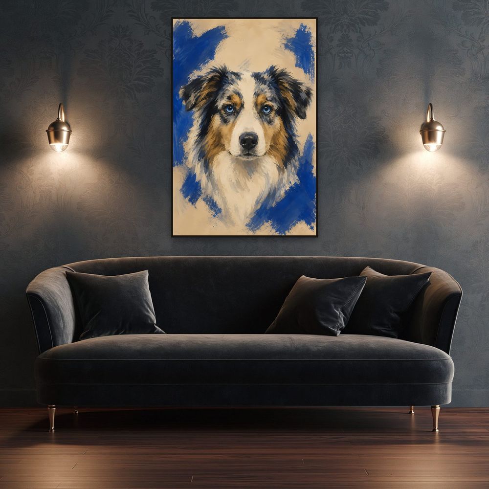Blue Merle Shepherd — animals wall art print by Brunelvi — view 4