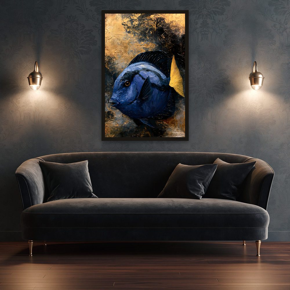 Blue Tang impasto oil painting wall art by Brunelvi — Ansicht 3