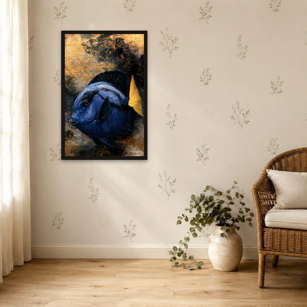 Blue Tang impasto oil painting wall art by Brunelvi — Ansicht 4
