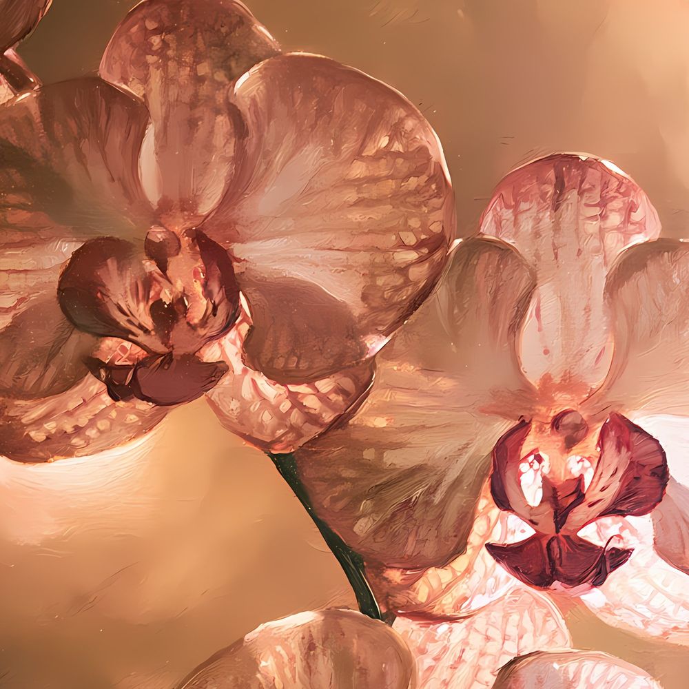 Blush Orchid Glow — florals wall art print by Brunelvi — view 2