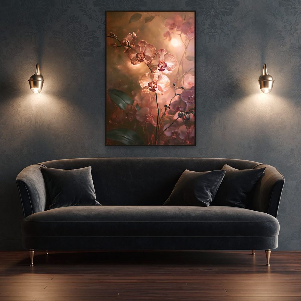 Blush Orchid Glow — florals wall art print by Brunelvi — view 4