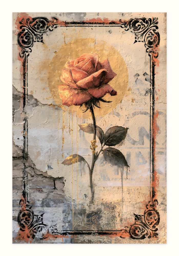 Blush Rose Street Art street art wall art by Brunelvi