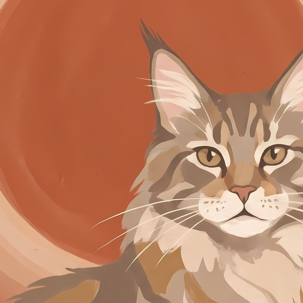 Boho Maine Coon — animals wall art print by Brunelvi — view 2