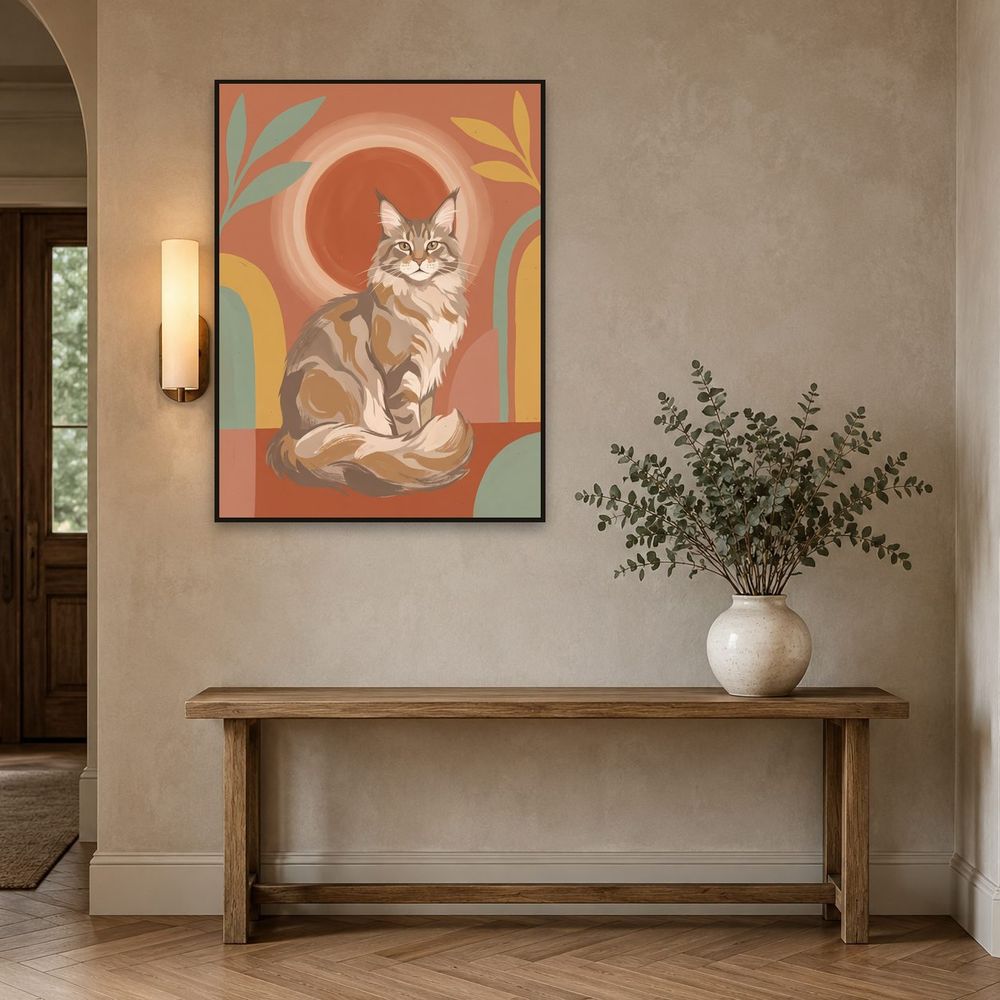 Boho Maine Coon — animals wall art print by Brunelvi — view 3