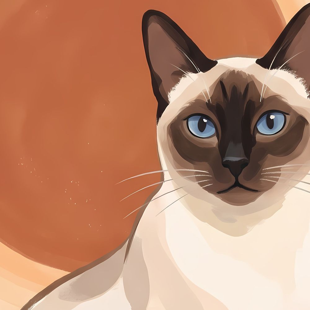 Boho Siamese Cat — animals wall art print by Brunelvi — view 2