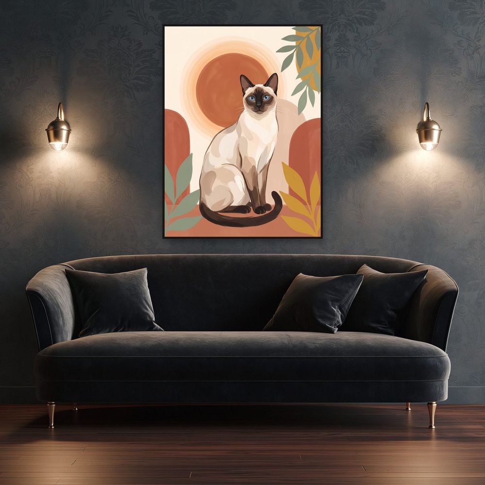 Boho Siamese Cat — animals wall art print by Brunelvi — view 4