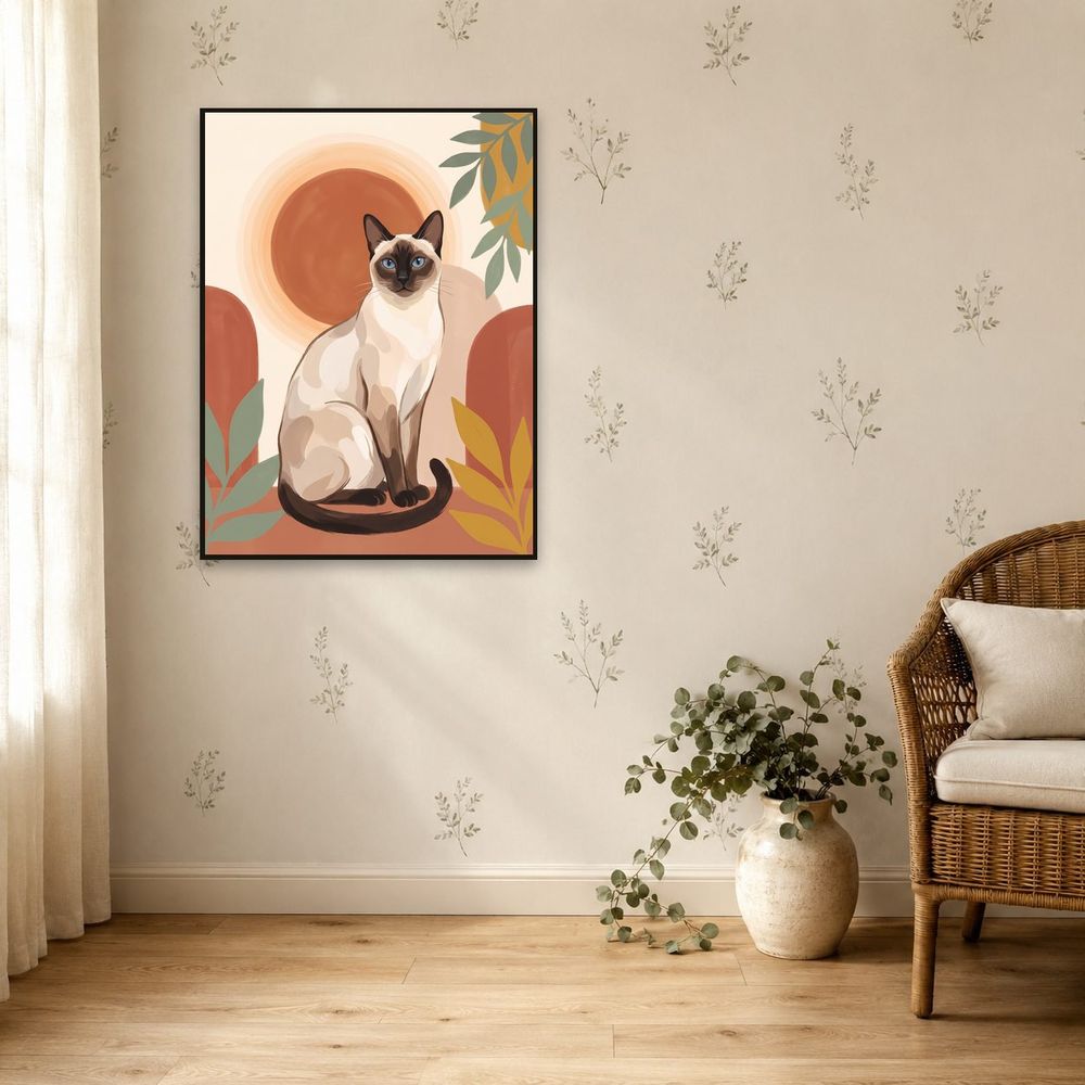 Boho Siamese Cat — animals wall art print by Brunelvi — view 5