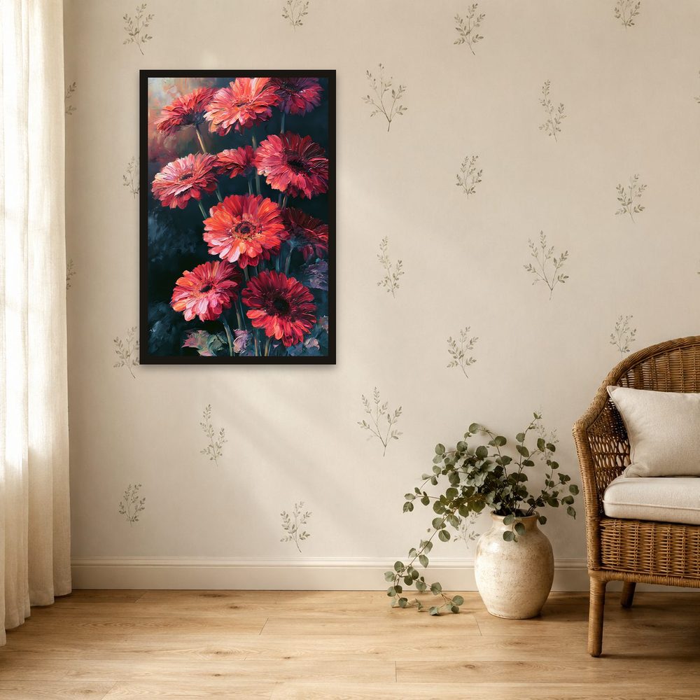 Bold Gerbera Daisies impasto oil painting wall art by Brunelvi — Ansicht 4