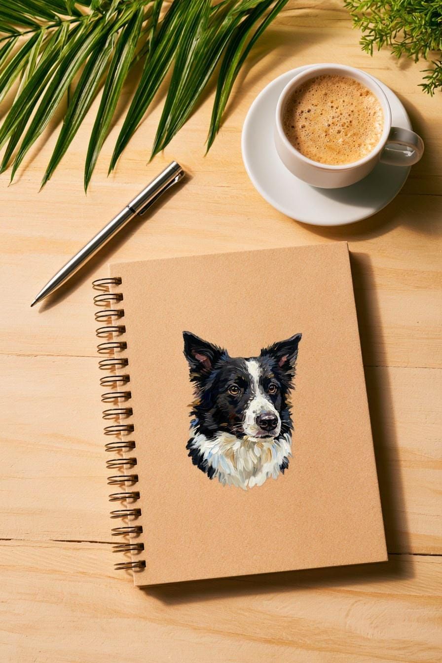 Border Collie Oil Painting Clipart — animal clipart clipart by Brunelvi — view 4