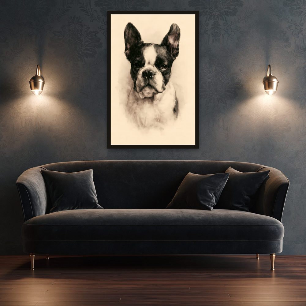 Boston Terrier Vintage vintage illustration wall art by Brunelvi — Ansicht 3