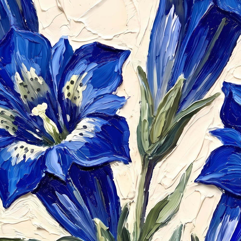 Botanical Blue Gentian — florals wall art print by Brunelvi — view 2