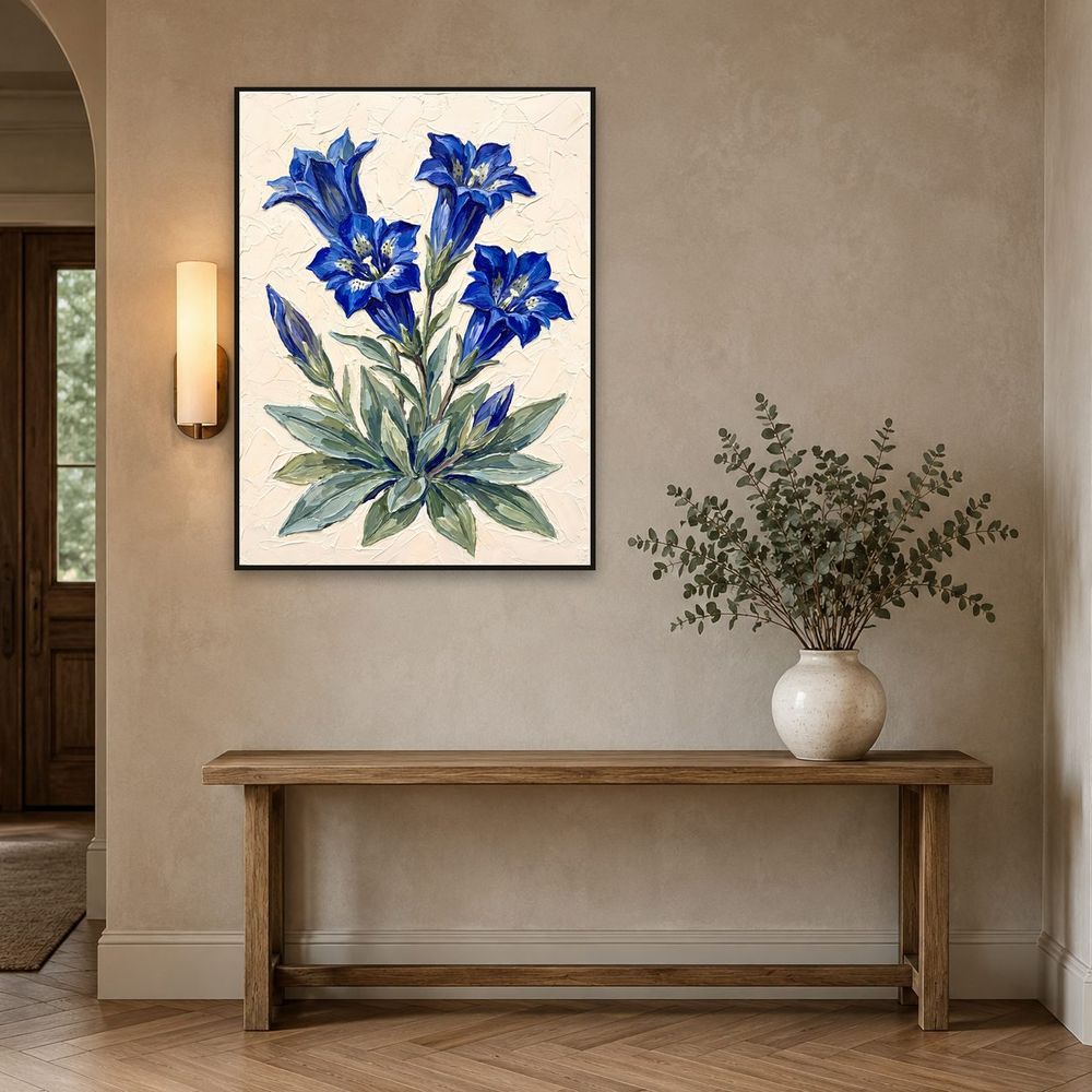 Botanical Blue Gentian — florals wall art print by Brunelvi — view 3