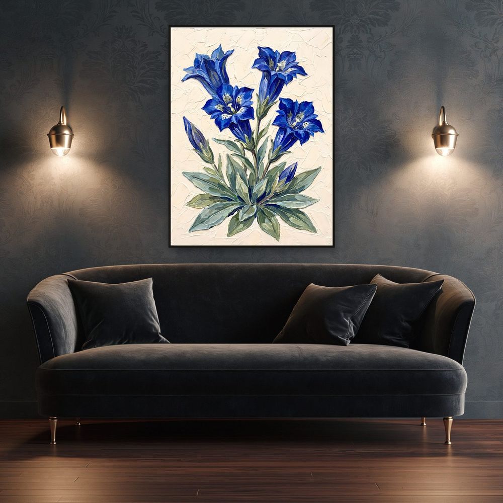 Botanical Blue Gentian — florals wall art print by Brunelvi — view 4