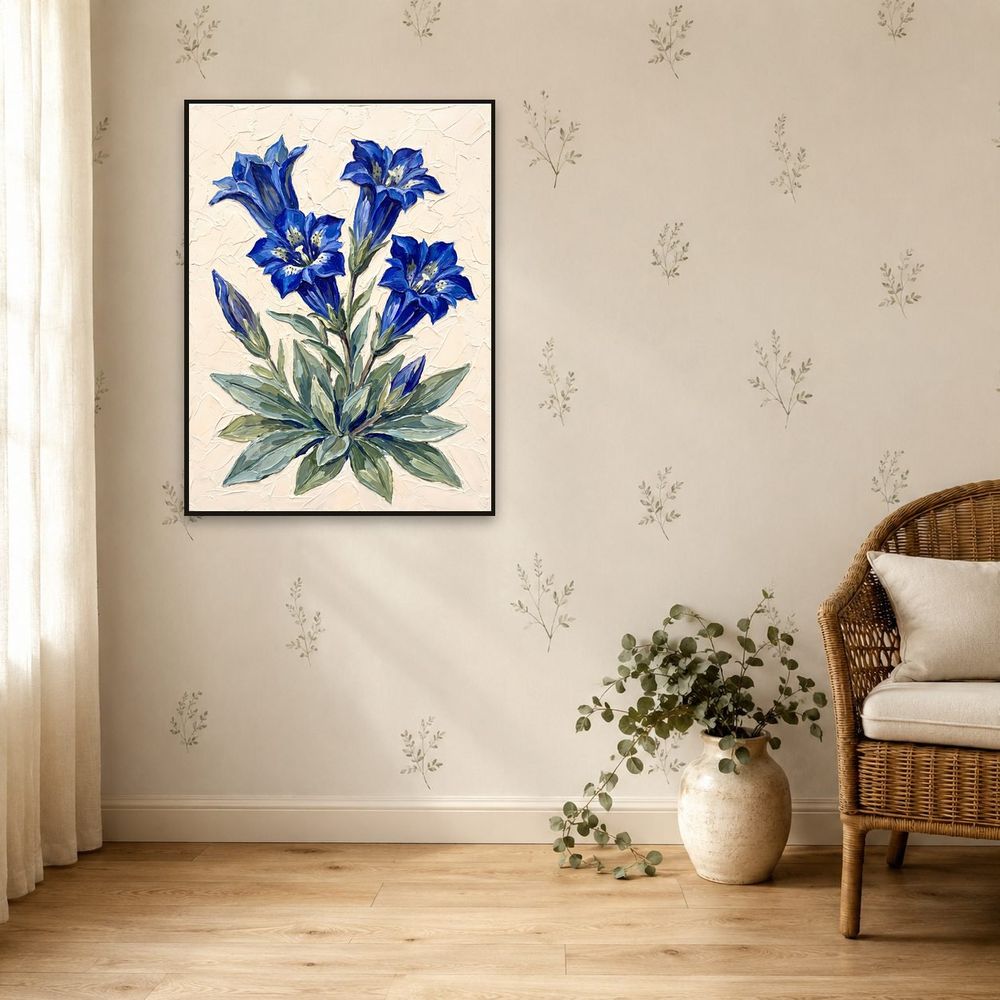 Botanical Blue Gentian — florals wall art print by Brunelvi — view 5