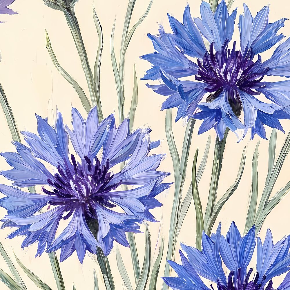 Botanical Cornflower — florals wall art print by Brunelvi — view 2