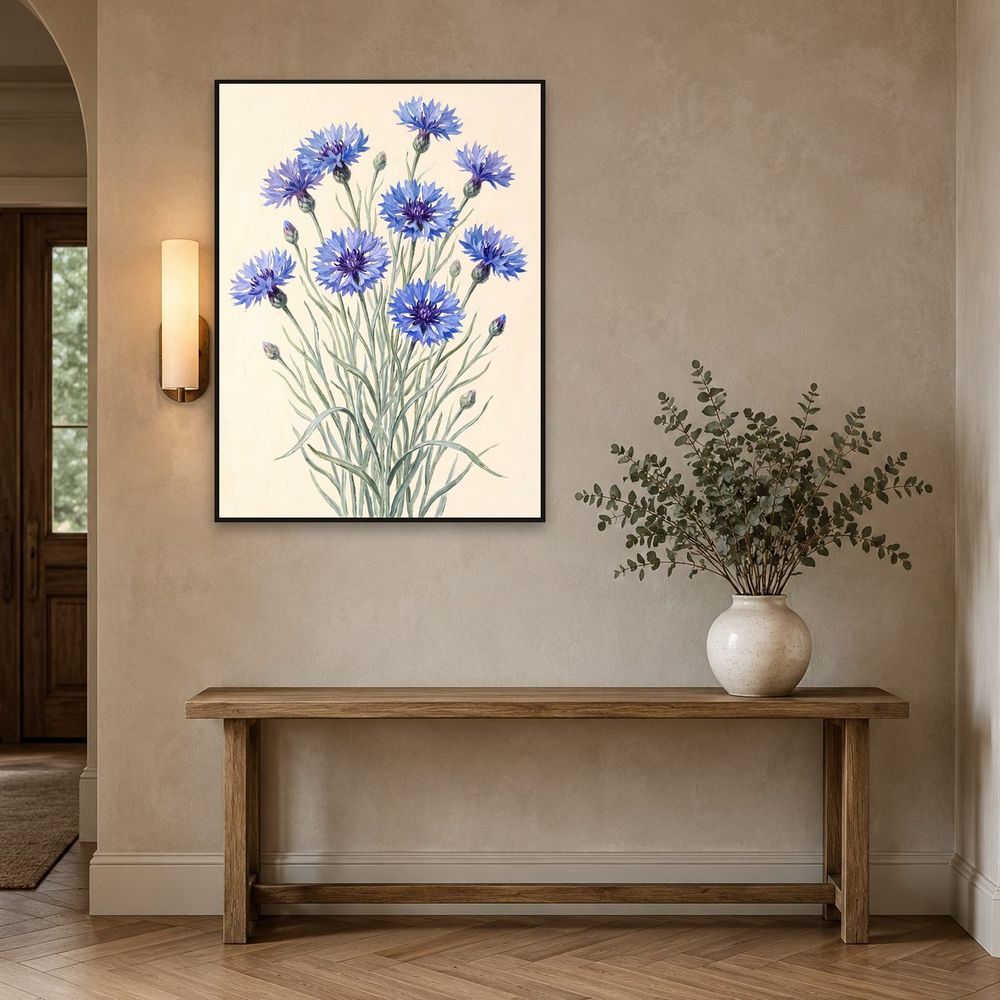 Botanical Cornflower — florals wall art print by Brunelvi — view 3