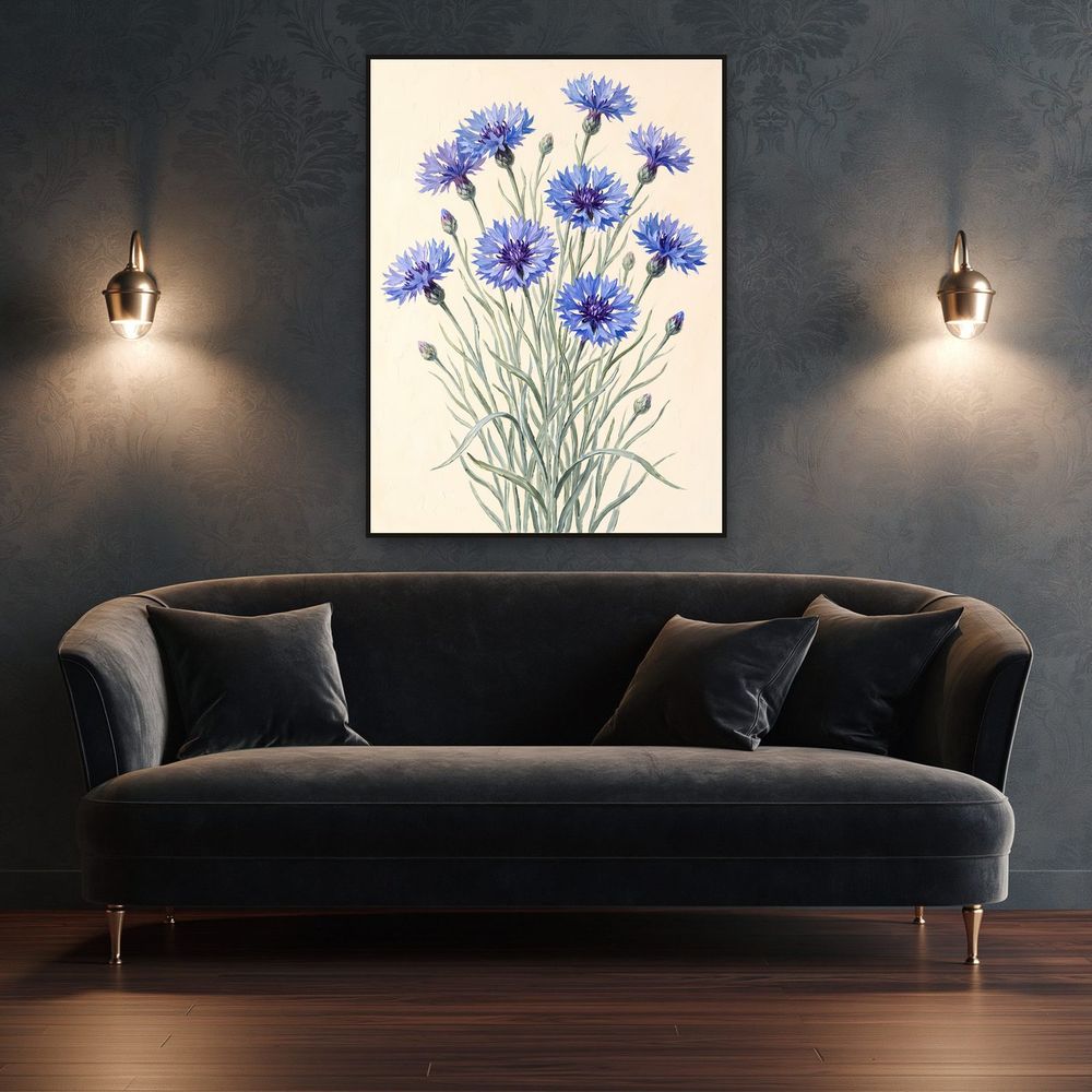 Botanical Cornflower — florals wall art print by Brunelvi — view 4