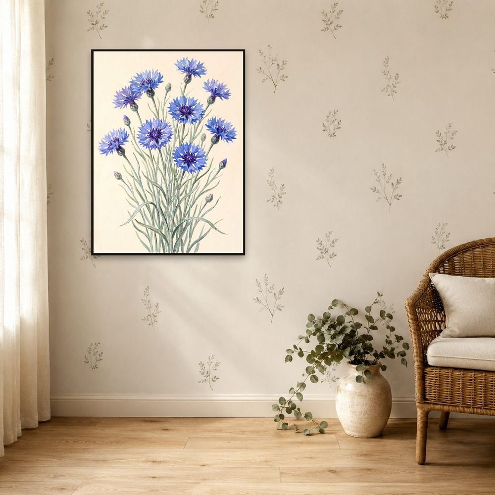 Botanical Cornflower — florals wall art print by Brunelvi — view 5