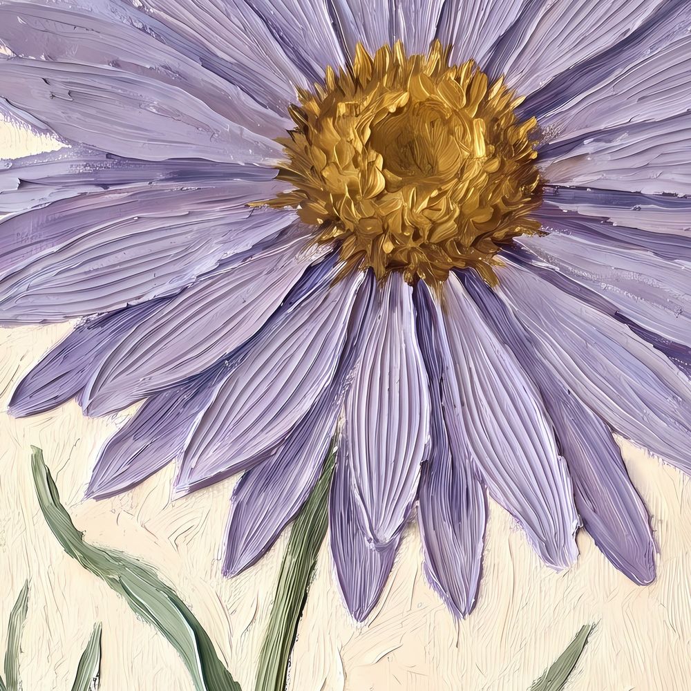 Botanical Lilac Aster — florals wall art print by Brunelvi — view 2