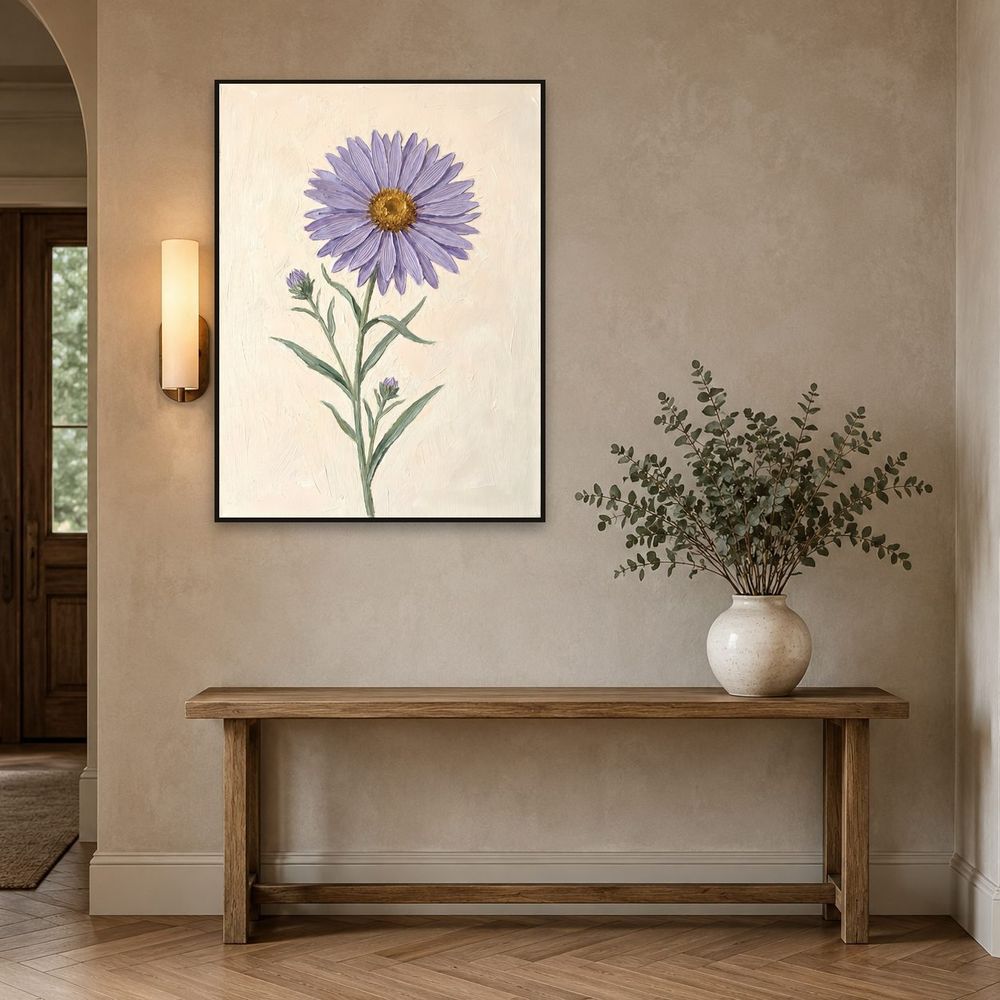 Botanical Lilac Aster — florals wall art print by Brunelvi — view 3
