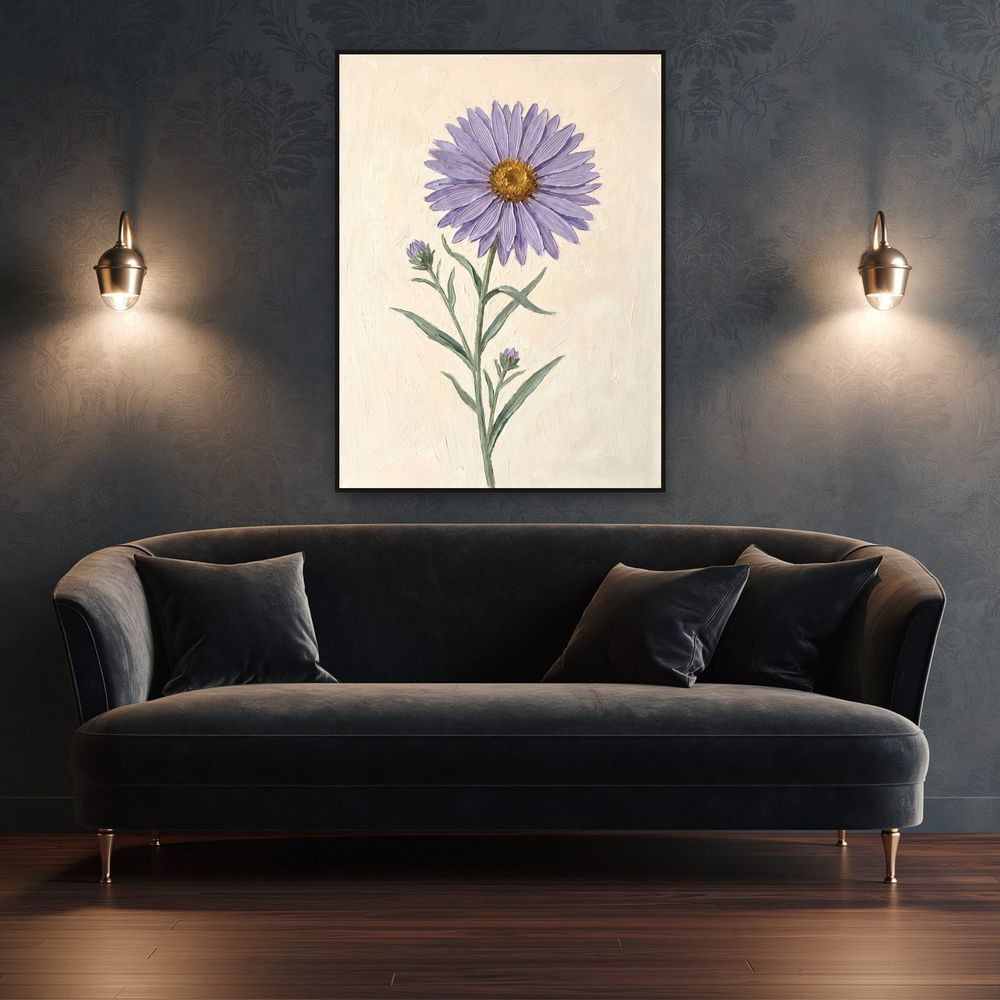 Botanical Lilac Aster — florals wall art print by Brunelvi — view 4