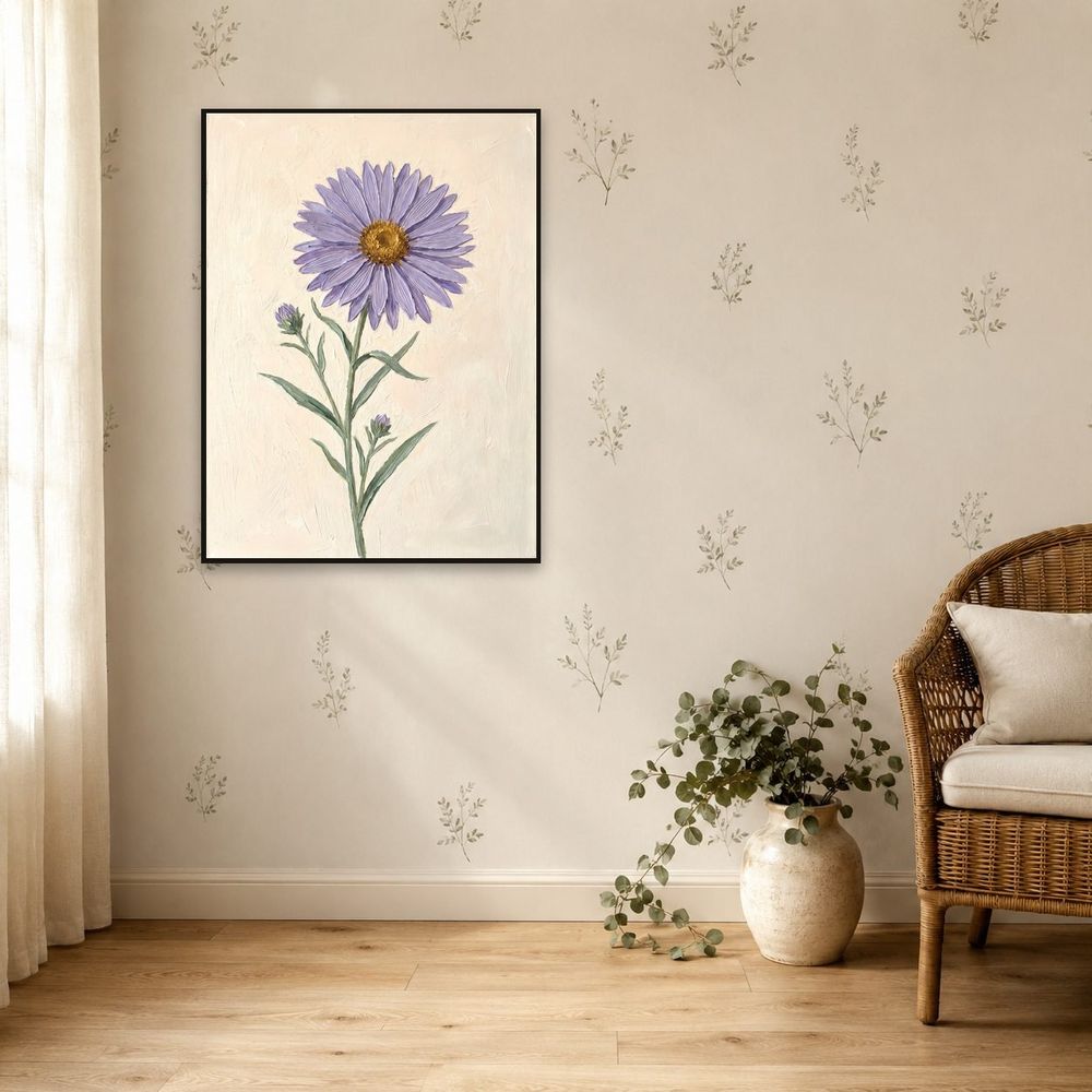 Botanical Lilac Aster — florals wall art print by Brunelvi — view 5