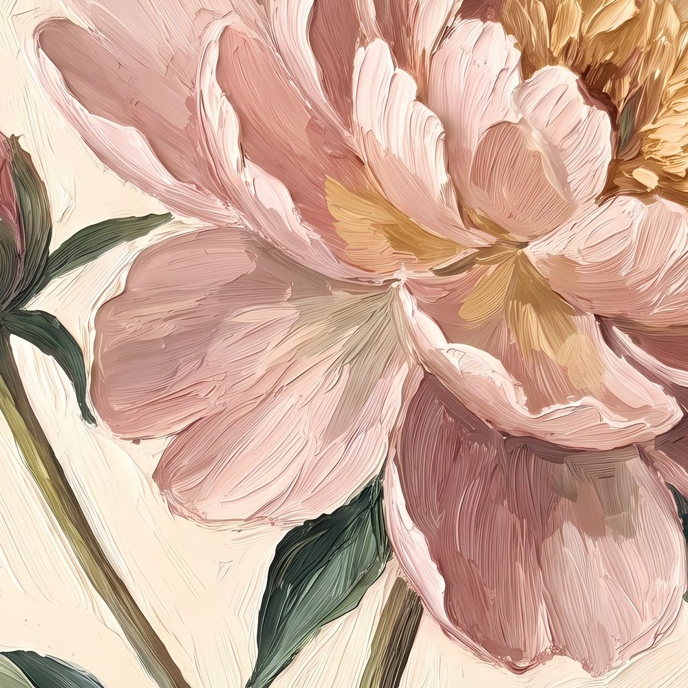Botanical Pink Peony — florals wall art print by Brunelvi — view 2